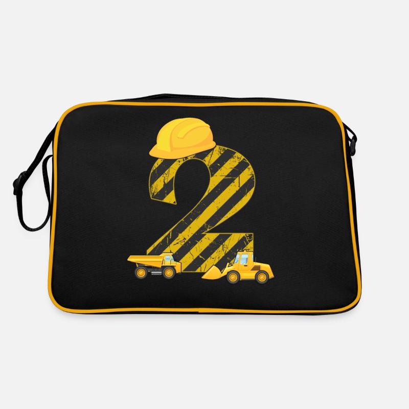 2nd Birthday Digger 2 Years Builder Excavator Gift Retro Bag
