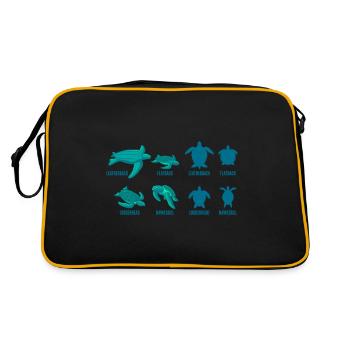 Turtles species gift for divers - Retro Bag - black/gold - Back