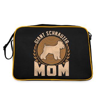 Riesenschnauzer Giant Schnauzer Mom - Retro Tasche - Schwarz/Gold - Hinten