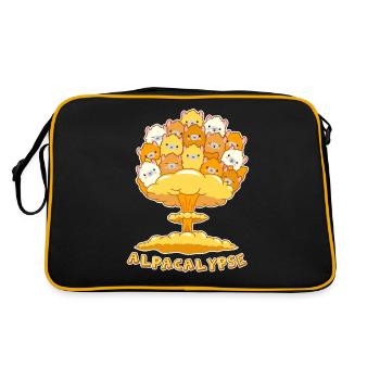 Alpacalypse cadeau amusant pour les fans d'Alpaga Lama - Sac Retro - noir/or - Dos