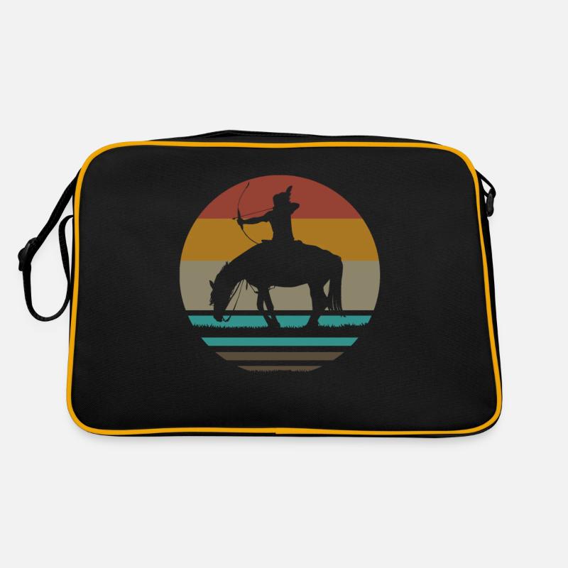 Retro Indianer Pferd Pfeil und Bogen Geschenk Retro Tasche