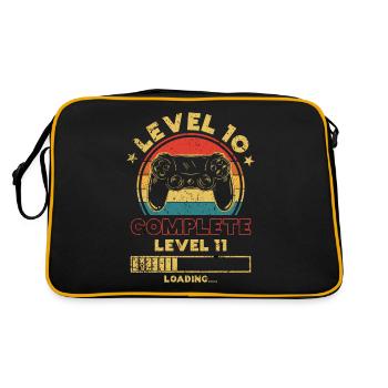 Kids 10th Birthday Gift Shirt Level 10 Jung - Retro Bag - black/gold - Back
