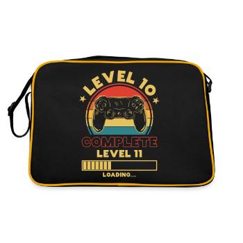 Kids 10th Birthday Gift Shirt Level 10 Jung - Retro Bag - black/gold - Back