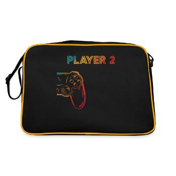 Gaming Player 2 Gift idea - Retro Bag - black/gold - Back