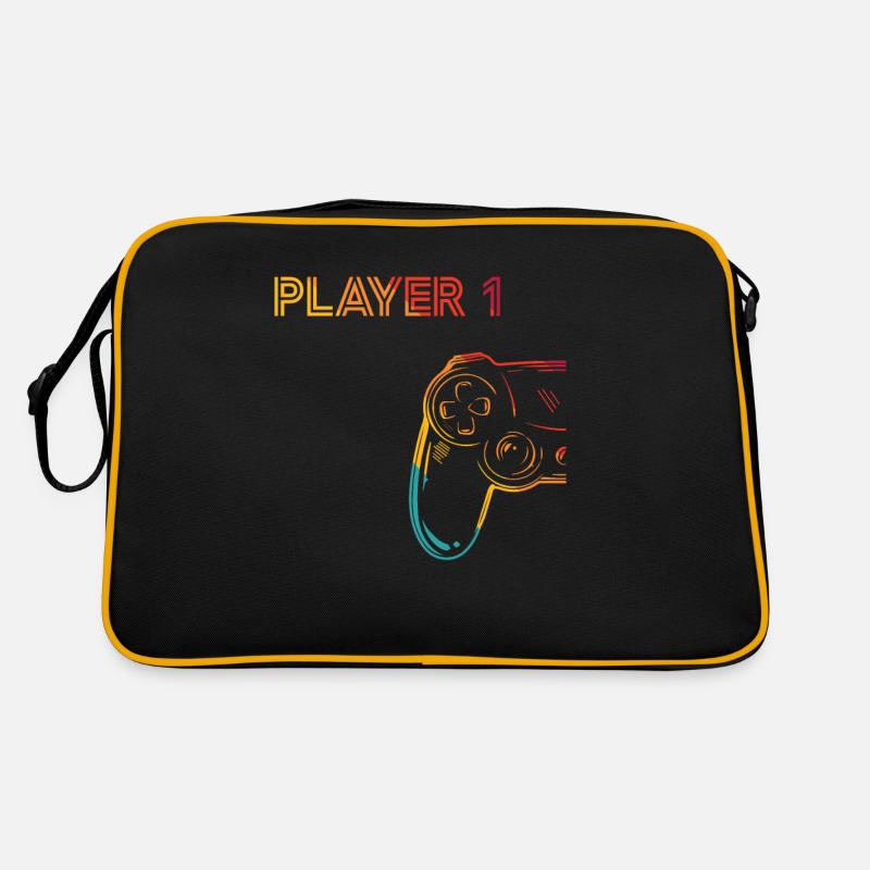 Gaming Player 1 Geschenk - Retro Tasche - Schwarz/Gold