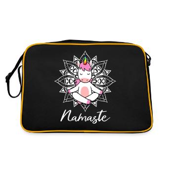 Unicorn Yoga Meditation Yogi Namaste Gift - Retro Bag - black/gold - Back