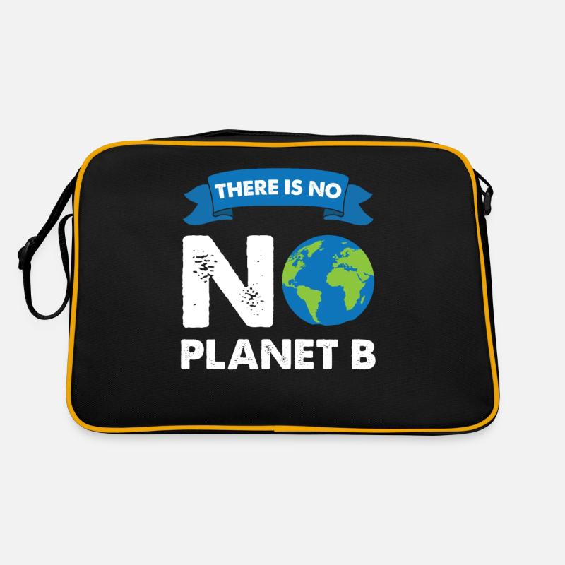 Klimawandel Umweltschutz Geschenkidee - Retro Tasche - Schwarz/Gold