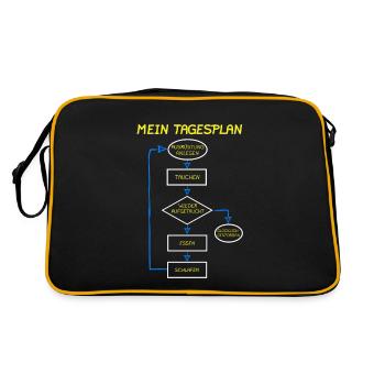 Mon plan du jour Plongeur Scuba Drôle Safari de plongée - Sac Retro - noir/or - Dos
