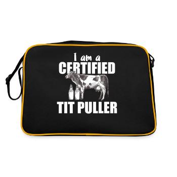 Certified Tit Puller - lait de vache - Sac Retro - noir/or - Dos