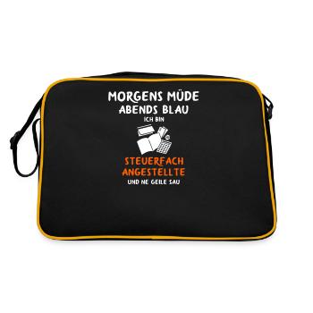 Steuerfachangestellte Steuer Steuerberater - Retro Tasche - Schwarz/Gold - Hinten