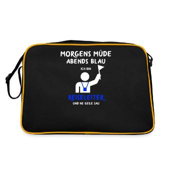 Reiseleiter Touristenführer Reisebegleiter - Retro Tasche - Schwarz/Gold - Hinten