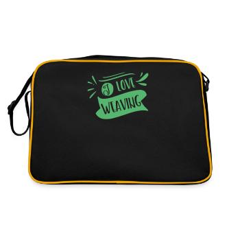 Weaver weaving weaving loom hobby - Retro Bag - black/gold - Back