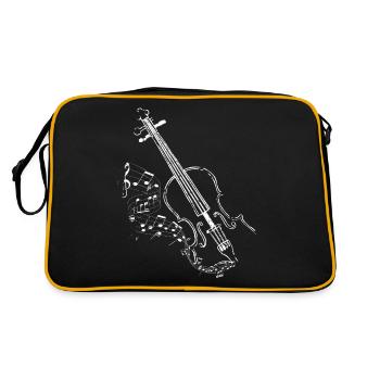 Schöner Vintager Art-Violinen-Entwurf für Musik - Retro Tasche - Schwarz/Gold - Hinten