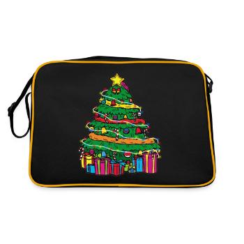 Schmuckvoller Christbaum Weihnachtsbaum - Retro Tasche - Schwarz/Gold - Hinten
