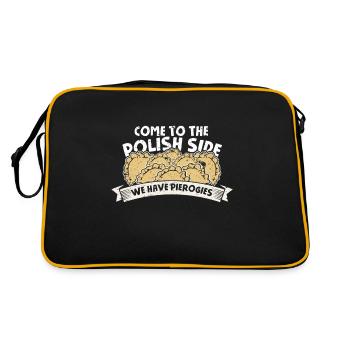 Pierogi Polnisch Feinkost Polen Nudeln - Retro Tasche - Schwarz/Gold - Hinten