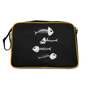 Poisson squelette arête de poisson halloween - Sac Retro - noir/or - Dos