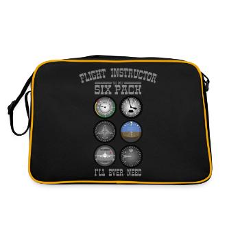 FLIGHT INSTRUCTOR SIXPACK Gift For Flight Instructors - Retro Bag - black/gold - Back
