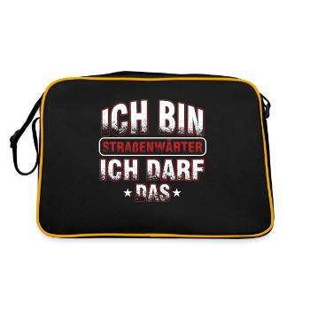 Straßenwärter Facharbeiter Autobahn Pylon Geschenk - Retro Tasche - Schwarz/Gold - Hinten