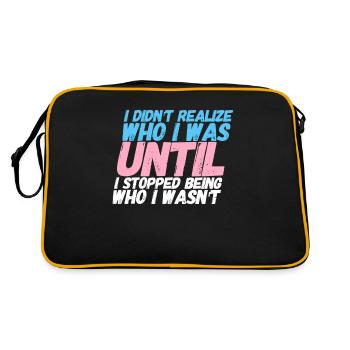 Transgender Transmädchen Transmann Gender Geschenk - Retro Tasche - Schwarz/Gold - Hinten