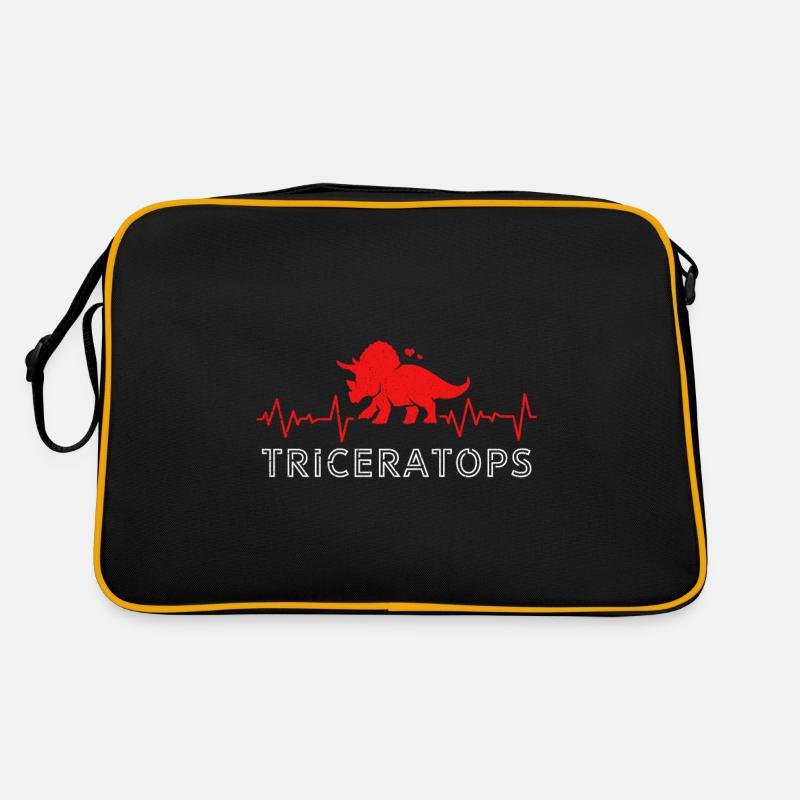 Triceratops - Retro Tasche - Schwarz/Gold