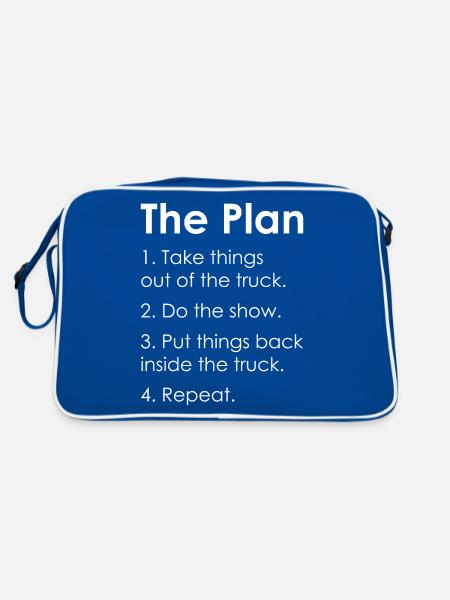 STAGEHAND CREW PLAN lighting technician gift - Retro Bag - blue/white - Back