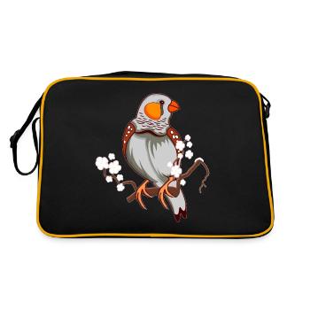 ZEBRAFINK CHERRY BLOSSOM Cadeau pour pinsons zébrés - Sac Retro - noir/or - Dos
