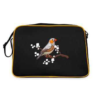 ZEBRAFINK CHERRY BLOSSOM Cadeau pour pinsons zébrés - Sac Retro - noir/or - Dos