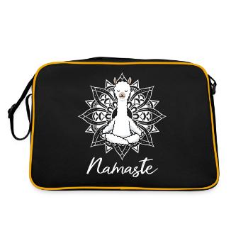 Alpaca Yoga Meditation Yogi Namaste Gift - Retro Bag - black/gold - Back
