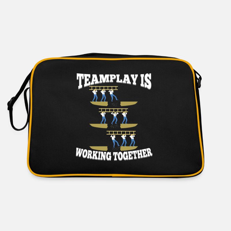 Teamplay Shirt - Retro Tasche - Schwarz/Gold