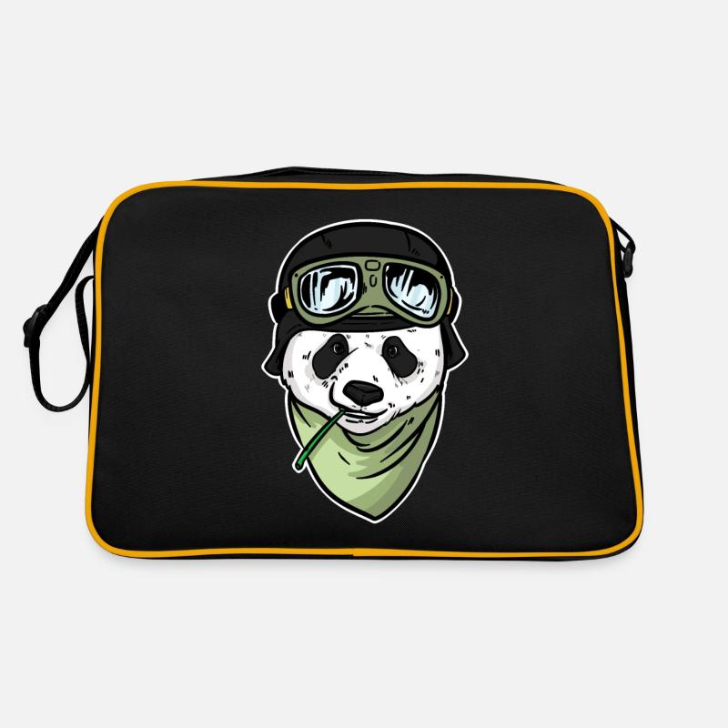 Panda bear pilot Panda hobby aviator for pilots Retro Bag
