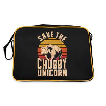 Sauvez la grosse licorne Animal Potelé Licorne Amour - Sac Retro - noir/or - Dos