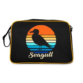Möwe - Retro Tasche - Schwarz/Gold - Hinten