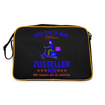 Zusteller shirt Lieferant shirt Zusteller Geschenk - Retro Tasche - Schwarz/Gold - Hinten