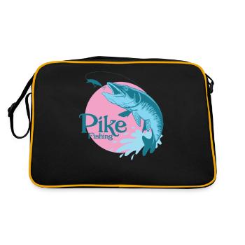Pike angler "Pike Fishing" - Retro Bag - black/gold - Back
