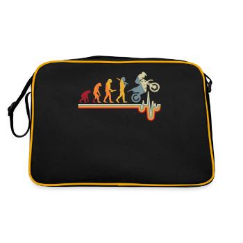 Motocross Evolution Herzschlag Motorrad Geschenk - Retro Tasche - Schwarz/Gold - Hinten