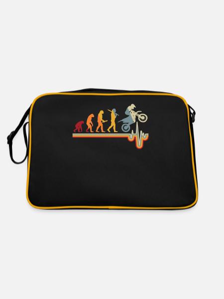Motocross Evolution Coeur battement de moto cadeau - Sac Retro - noir/or
