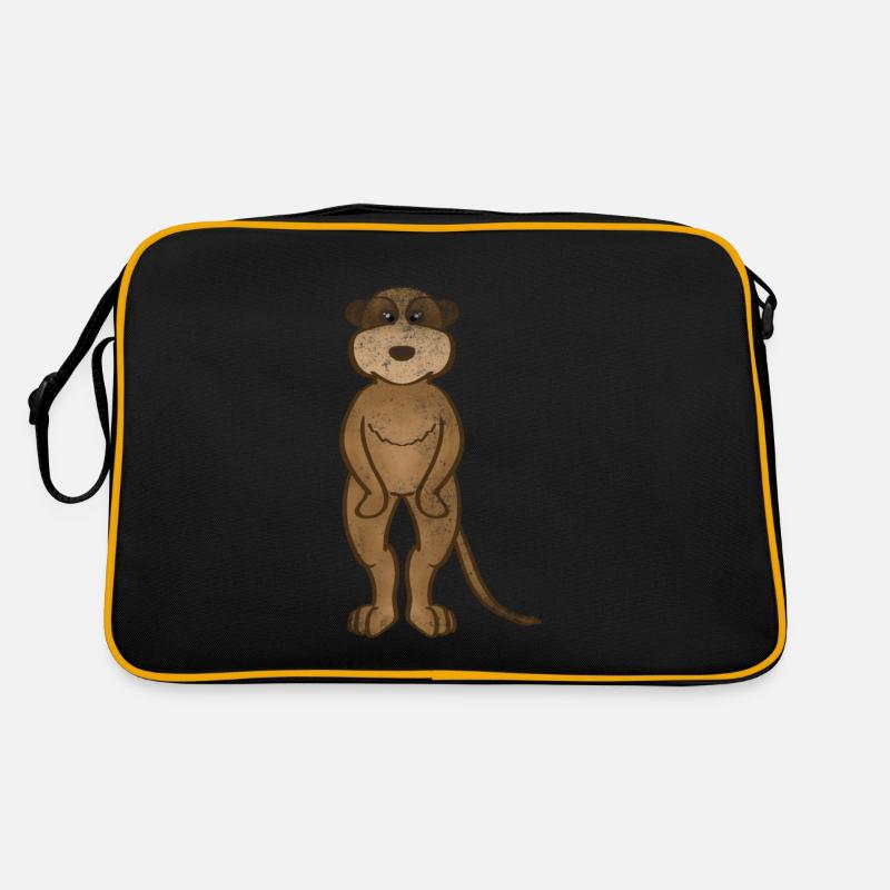 Cadeau de Suricate Suricate avec Suricate - Sac Retro - noir/or