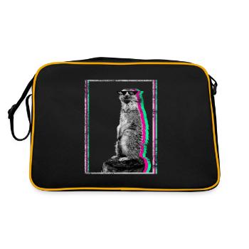 Cadeau cool suricate Surikate Meerkat - Sac Retro - noir/or - Dos