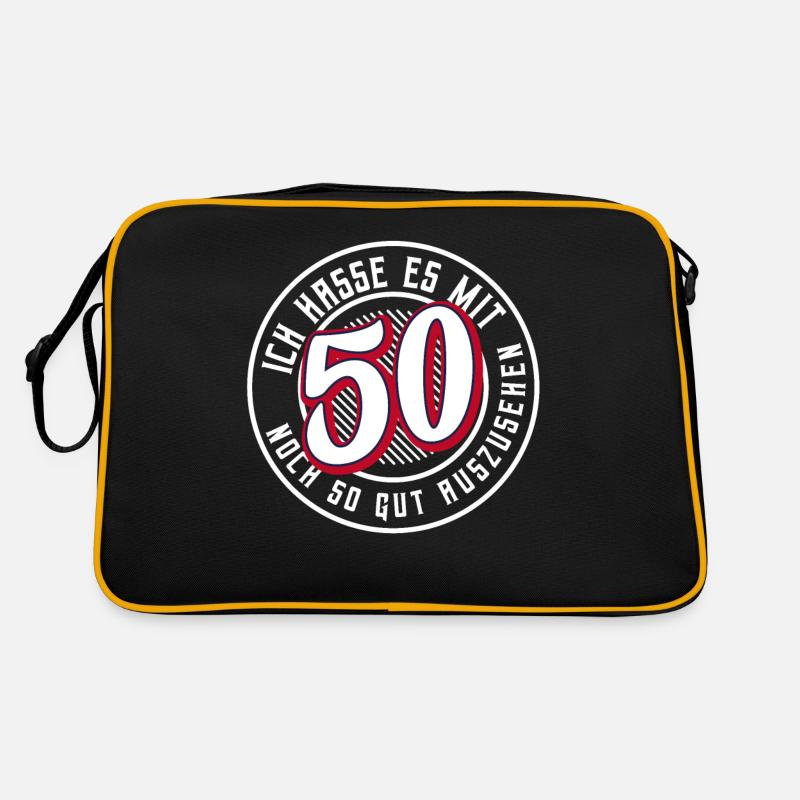 50. Geburtstag - Retro Tasche - Schwarz/Gold