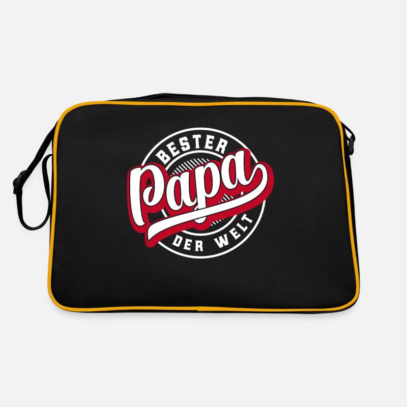 Bester Papa der Welt - Retro Tasche - Schwarz/Gold