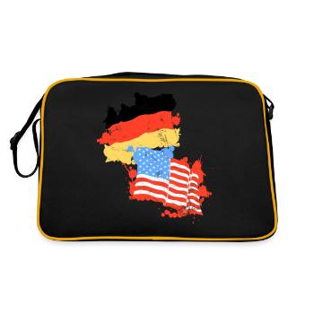 Allemagne Amérique Drapeau Allemand Américain - Sac Retro - noir/or - Dos
