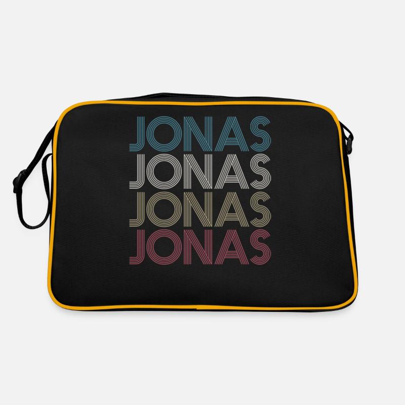 Jonas - Retro Tasche - Schwarz/Gold