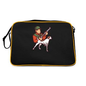 Chasse chasseur chien de chasse fusil cadeau - Sac Retro - noir/or - Dos