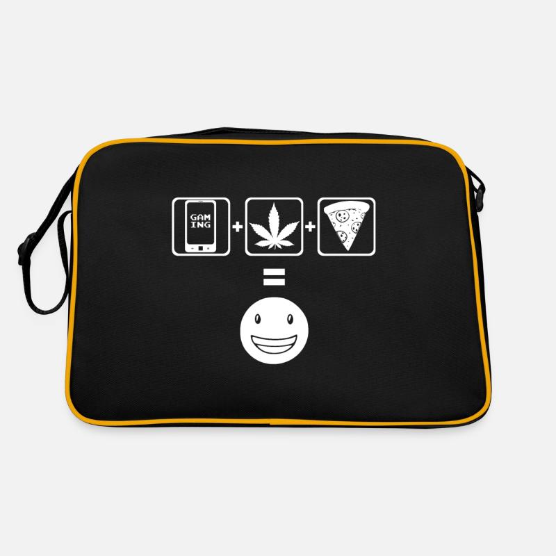 Smartphone Weed Pizza Frohsinn lachend Geschenk Retro Tasche