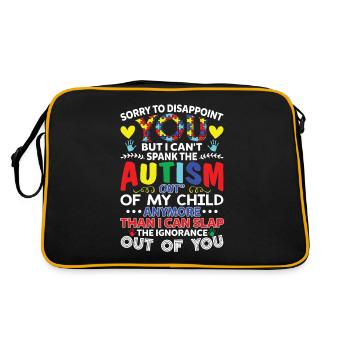 Je ne peux pas fesser l'autisme de mon enfant - Sac Retro - noir/or - Dos