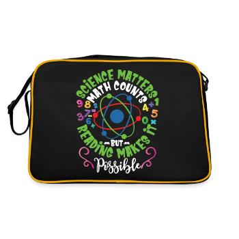 Science Matters Math Counts - Sac Retro - noir/or - Dos