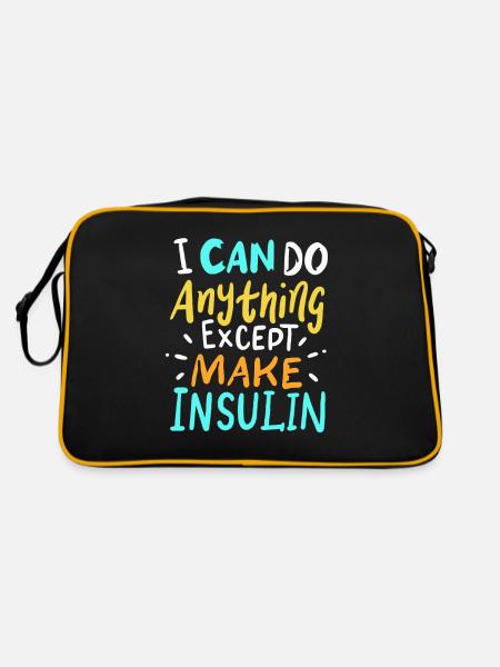 Diabetes Mellitus Diabetic Insulin Gift - Retro Bag - black/gold - Back