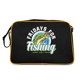 Angler - Retro Tasche - Schwarz/Gold - Hinten