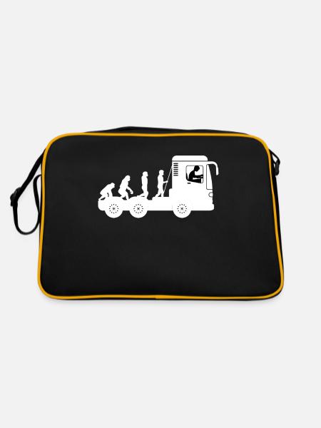 LKW Fahrer Evolution - Retro Tasche - Schwarz/Gold - Hinten