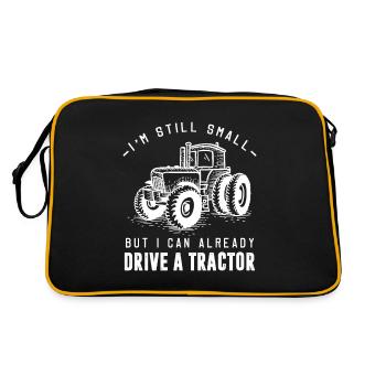 Landwirt Kinder Traktor Geschenk · Traktor fahren - Retro Tasche - Schwarz/Gold - Hinten